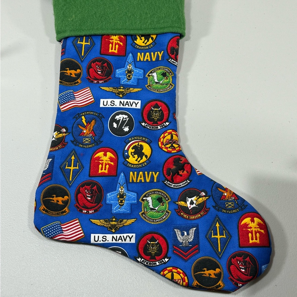 U.S. Navy Squadron Patch Themed Christmas Stocking